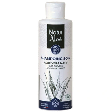 Shampoing Soin à l’Aloé Vera Bio – flacon vue de face - Naturaloé