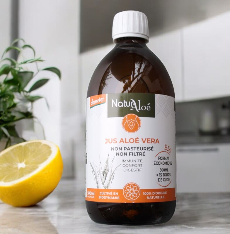 Jus d'Aloé Vera non pasteurisé certifié Bio et Demeter