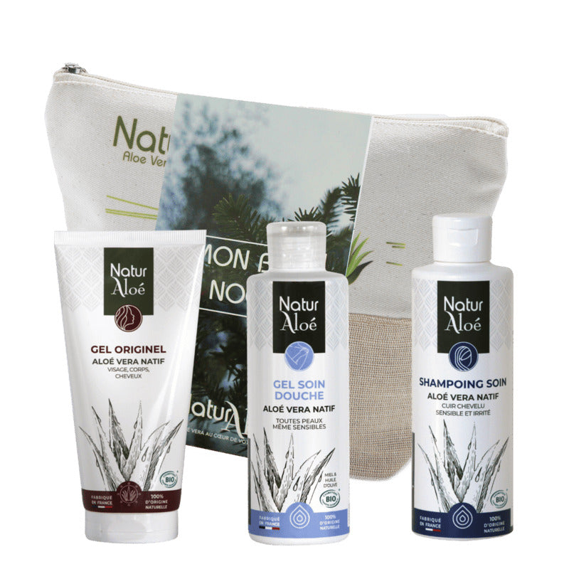 Routine Hydratation Corps & Cheveux NaturAloé - Shampoing, Gel Douche et Gel Originel - NaturAloé