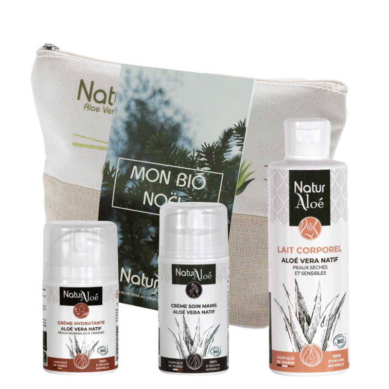 Routine Hydratation Visage & Corps NaturAloé - Lait Corps, Crème Visage, Crème Mains - NaturAloé