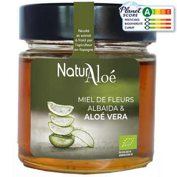 Miel de fleurs Albaida et Aloe Vera certifié Bio – 210g