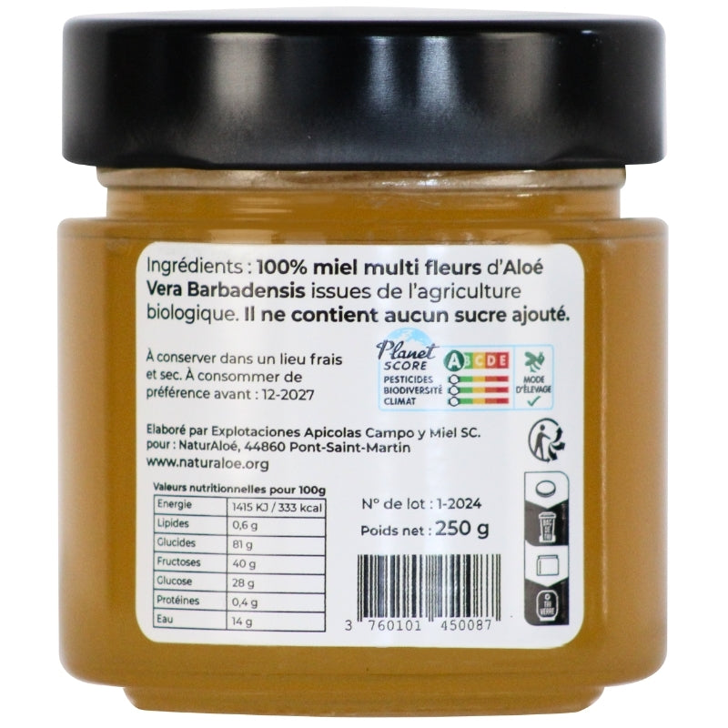 Miel multi-fleurs Aloe Vera certifié Bio – 250g