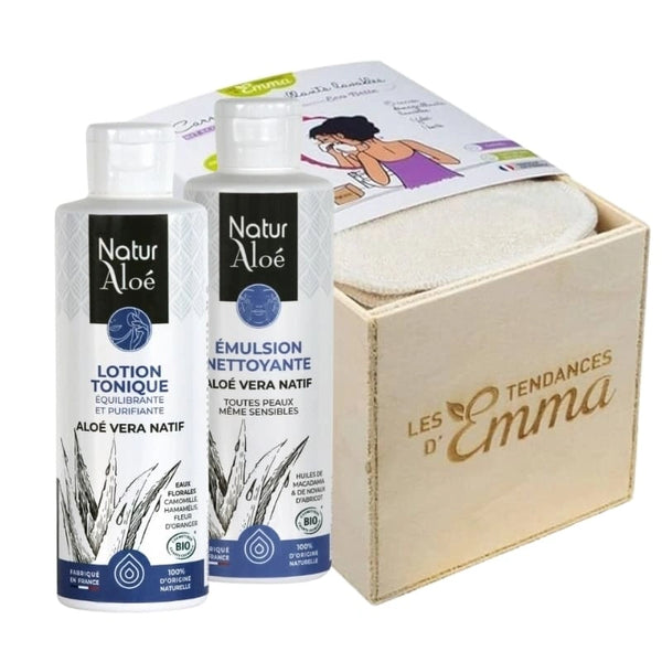 Duo Nettoyant Zéro Déchet à l’Aloé Vera – Visage – 2×200ml – certifiés Bio – NaturAloé