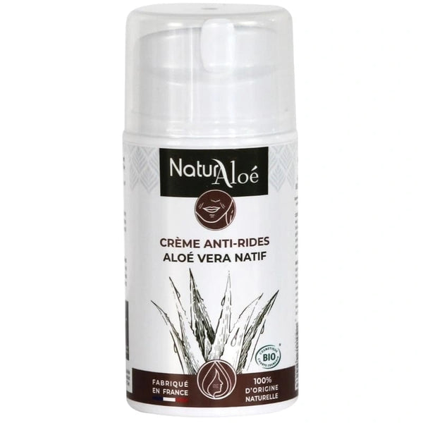 Crème Anti-Rides Visage à l’Aloé Vera 50ml – certifiée Bio – NaturAloé