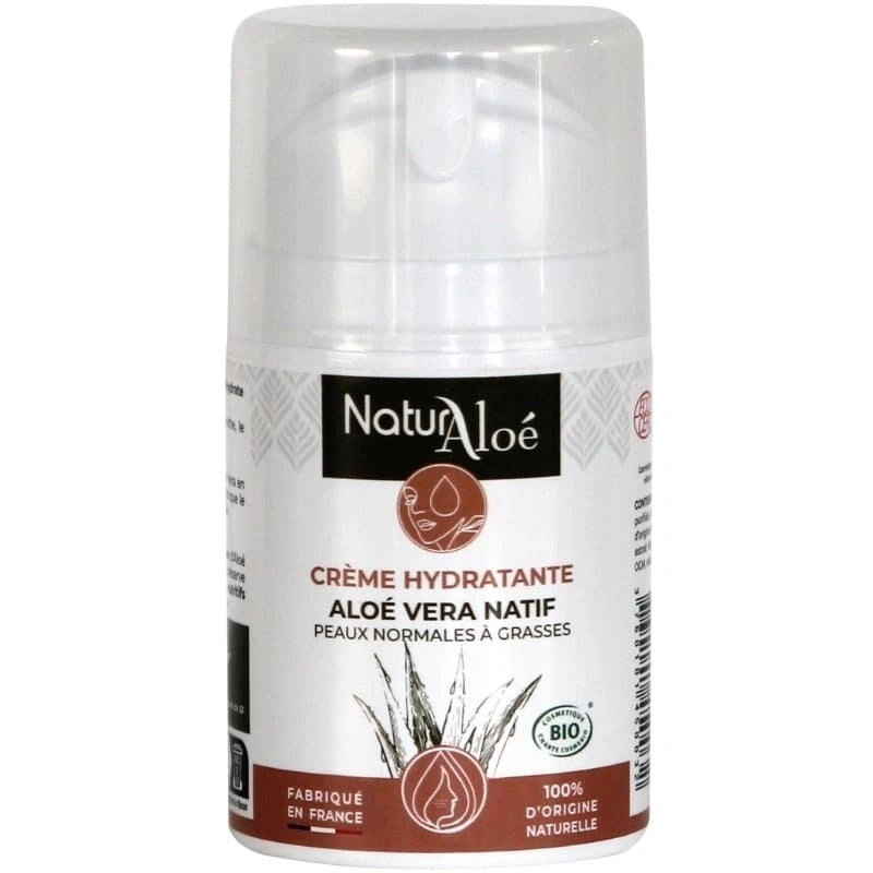 Flacon de crème hydratante visage à l’Aloé Vera bio - NaturAloé