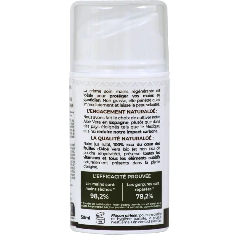 Dos flacon soin hydratant naturel pour les mains sèches - NaturAloé