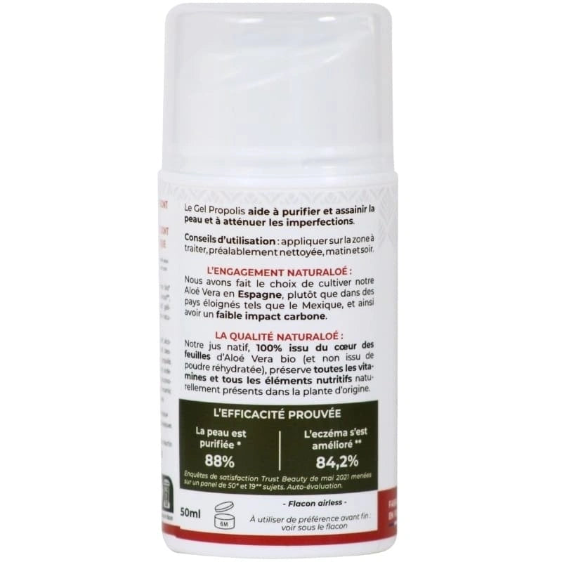 Dos flacon soin naturel Gel Propolis à l’Aloé Vera - NaturAloé