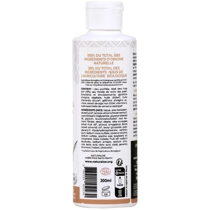 Liste ingrédients dos flacon lait hydratant corps - NaturAloé