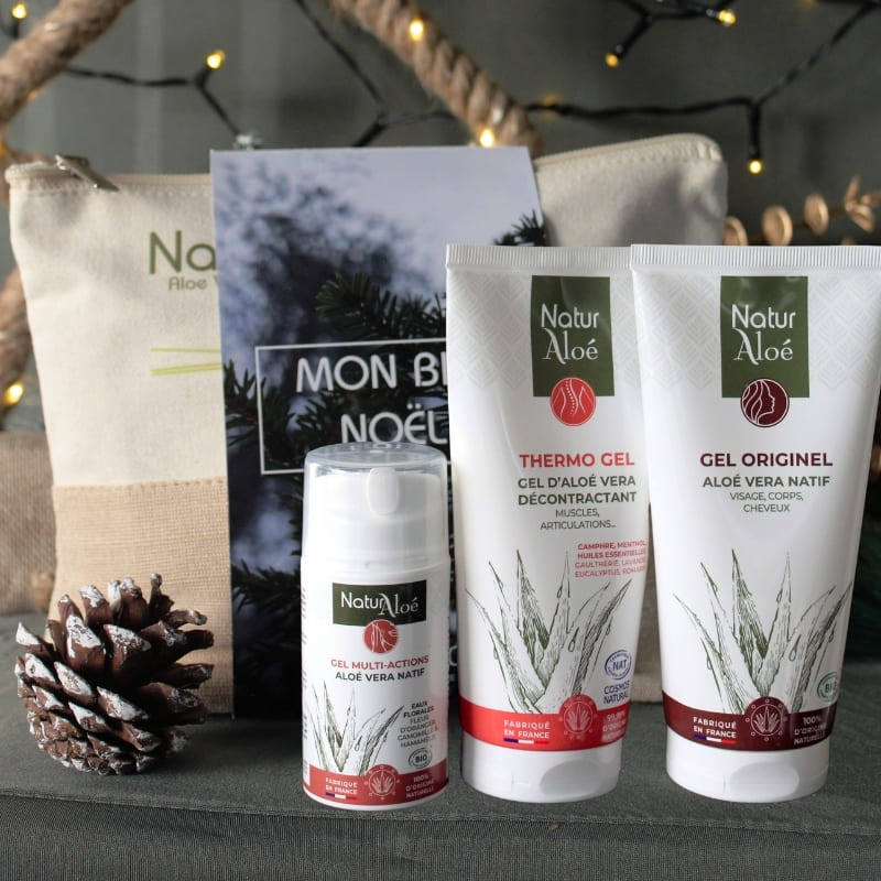 Coffret cadeau Noël homme routine cosmétique Aloé Vera Bio - NaturAloé
