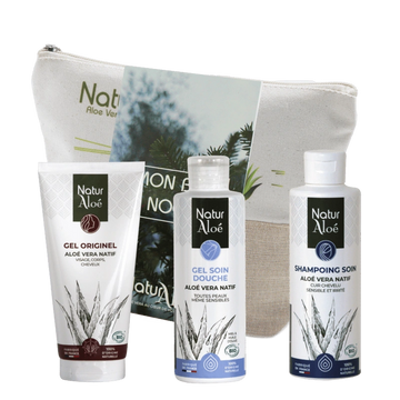 Routine Hydratation Corps & Cheveux NaturAloé - Shampoing, Gel Douche et Gel Originel - NaturAloé