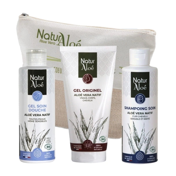 Coffret Hydratation à l’Aloé Vera – 3 Soins Corps & Cheveux – certifiés Bio – NaturAloé
