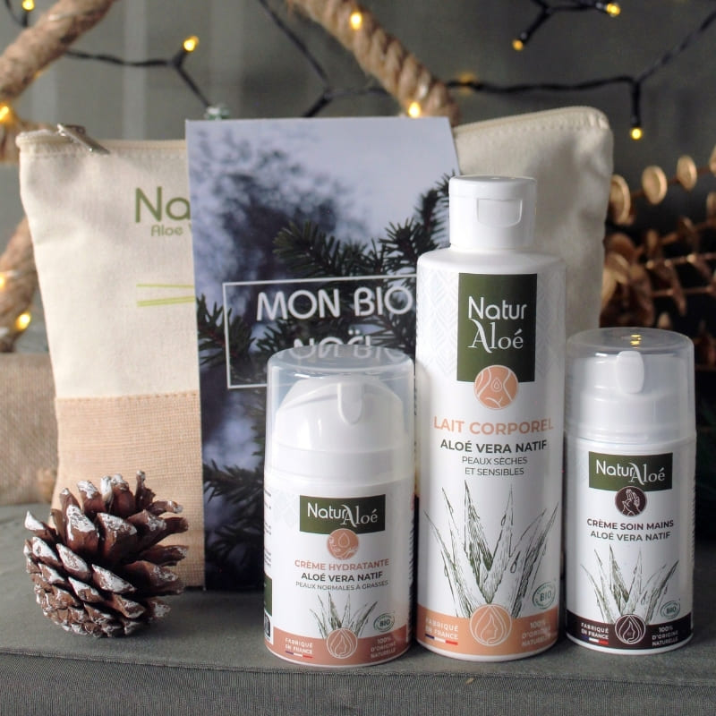 Coffret cadeau Noël routine cosmétique hydratation visage corps Aloé Vera Bio - NaturAloé