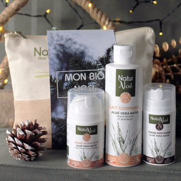 Coffret cadeau Noël routine cosmétique hydratation visage corps Aloé Vera Bio - NaturAloé
