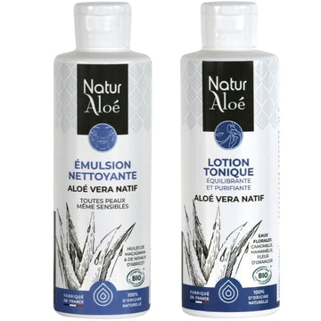 Duo Nettoyant Visage – Emulsion Nettoyante & Lotion Tonique – NaturAloé
