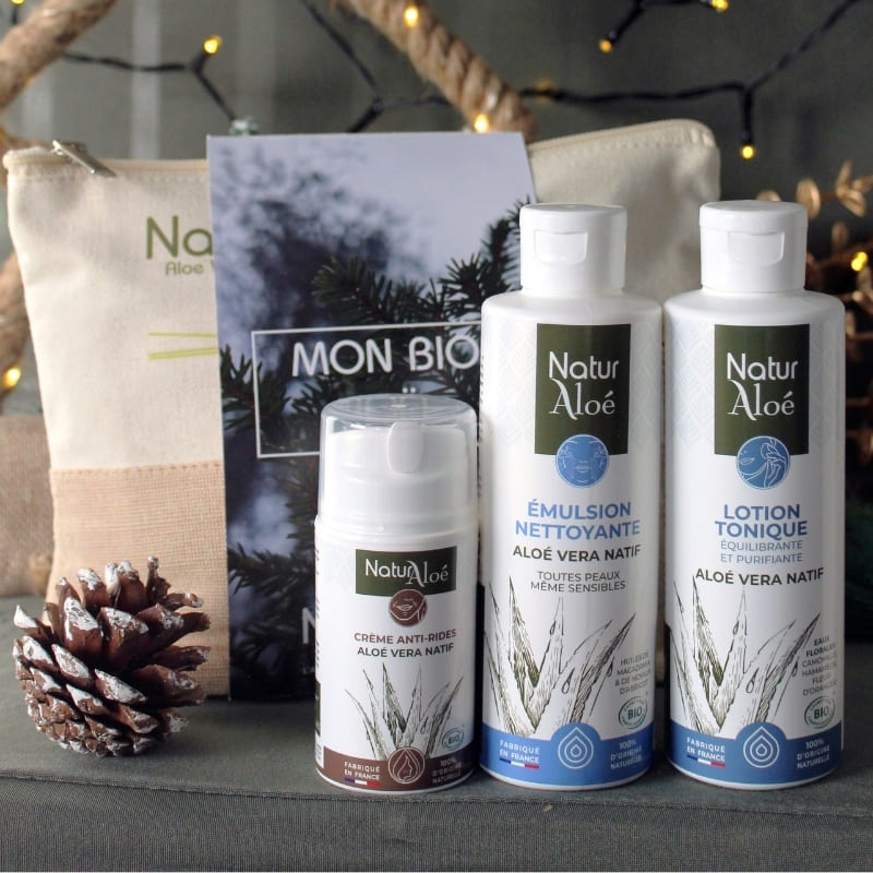 Coffret cadeau Noël routine cosmétique anti-âge Aloé Vera Bio - NaturAloé