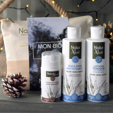 Coffret cadeau Noël routine cosmétique anti-âge Aloé Vera Bio - NaturAloé