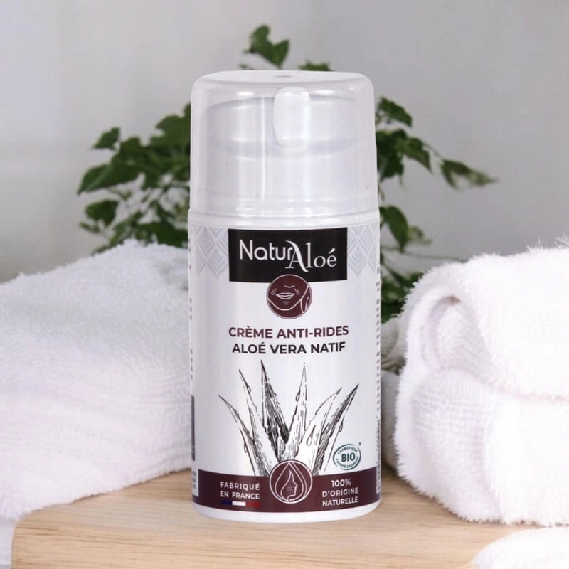 Crème Anti-Rides Aloé Vera- flacon vue de face – NaturAloé