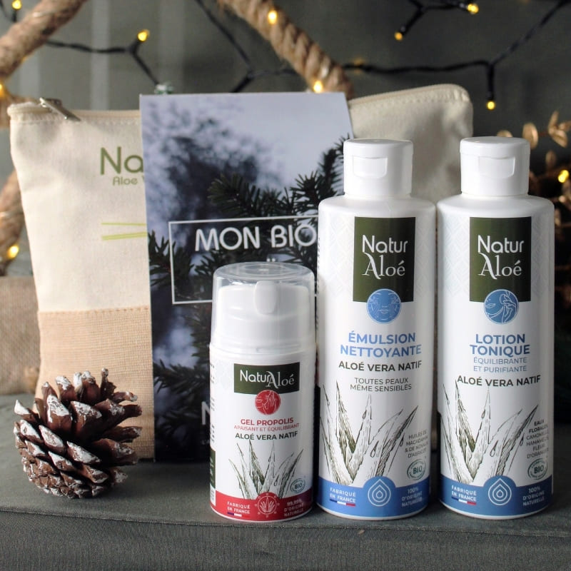 Coffret cadeau Noël routine cosmétique anti-imperfections Aloé Vera Bio - NaturAloé