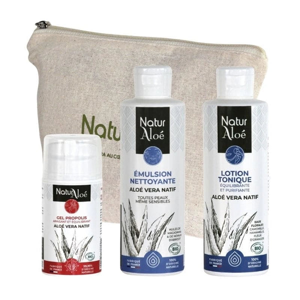 Coffret Anti-Imperfections à l’Aloé Vera – 3 Soins Visage – certifiés Bio – NaturAloé
